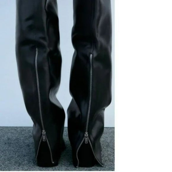 ZARA LEATHER GAITER BOOTS - Picture 8 of 12